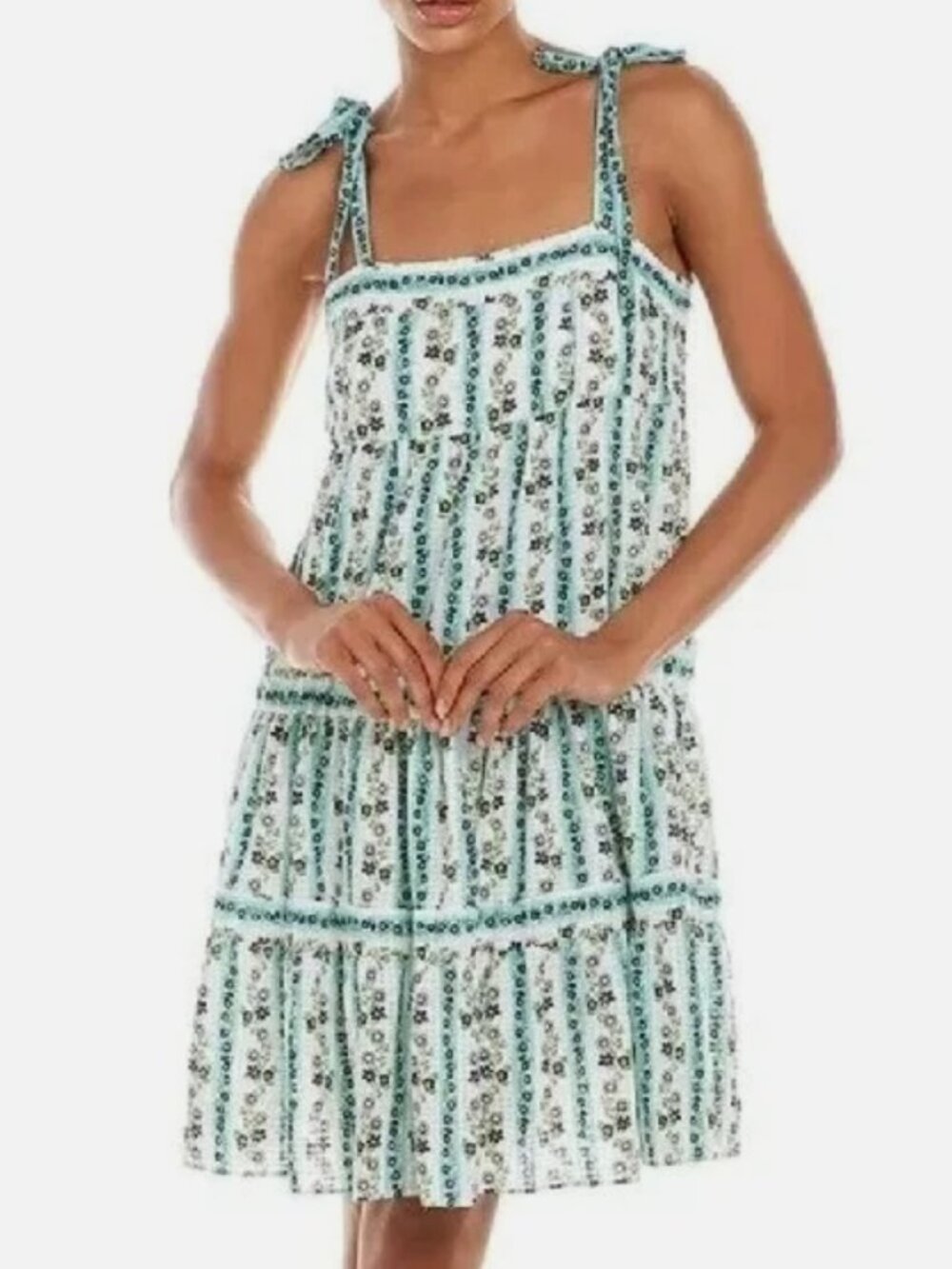 Gabby Skye Printed Tie Shoulder Dress Size 12